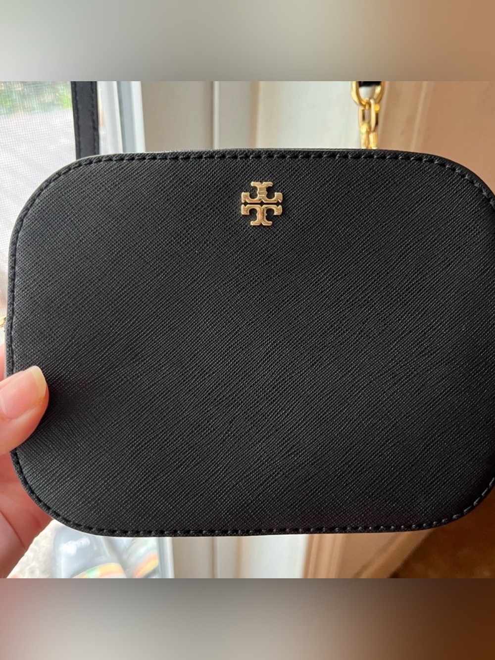 Tory Burch Black Crossbody with Gold Logo Accent